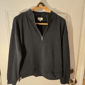 Vintage Black Dittos Size Large Quarter Zip Polyester Cotton